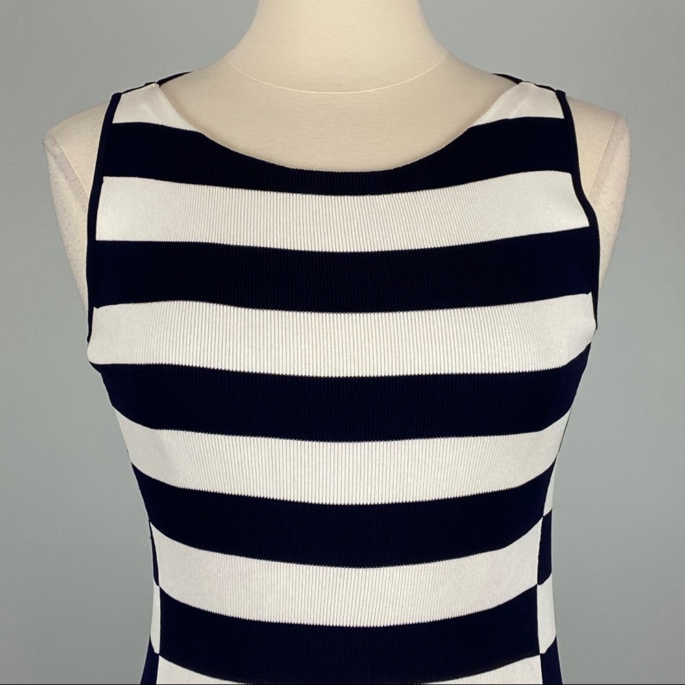 Theory Womens Lasina Striped Sleeveless Bodycon Dress Blue White Knit size XS - Picture 4 of 11